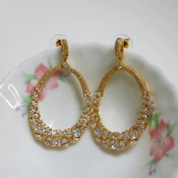 大氣首飾18k金色珍藏版耳環