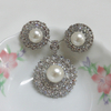 華麗白色貝殼珍珠套組-項鍊+耳環