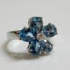 漸層水藍色系時尚首飾組-項鍊+耳環+戒指